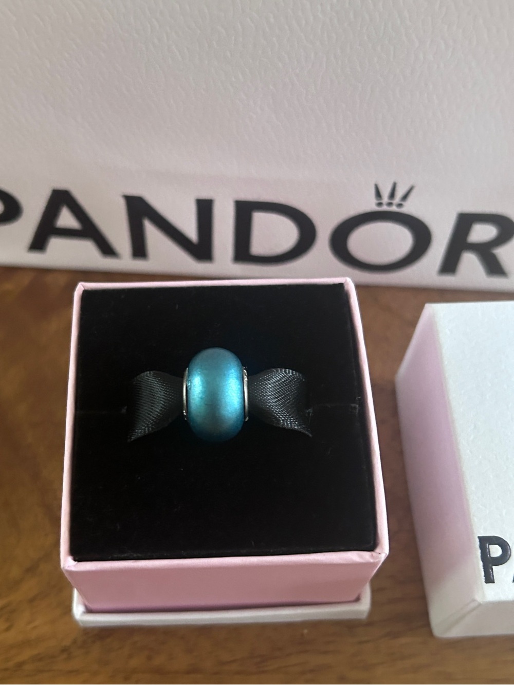Pandora 925 Silver Teal Bracelet Charm